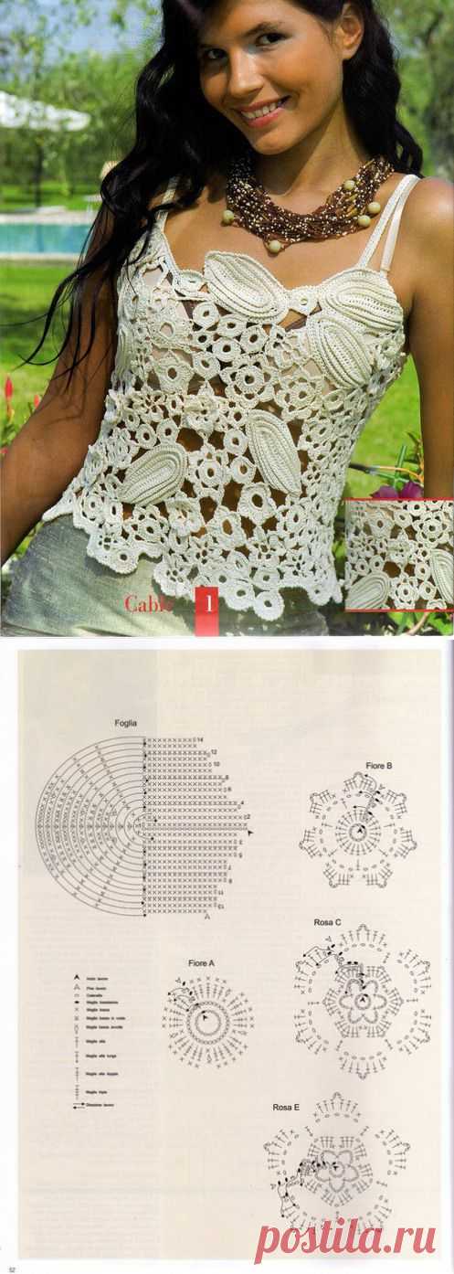 Ажурный топ из ирландских мотивов..