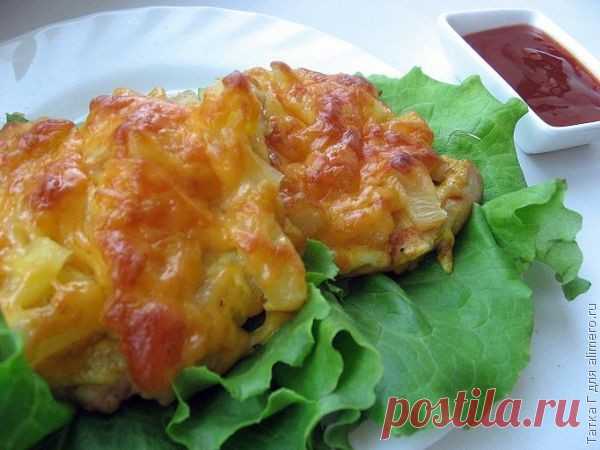 Куриная отбивная с ананасами / Рецепты с фото