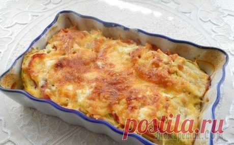 Кабачки запечённые с помидорами и сыром