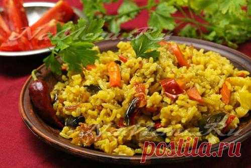Постный овощной плов с рисом, рецепт с фото