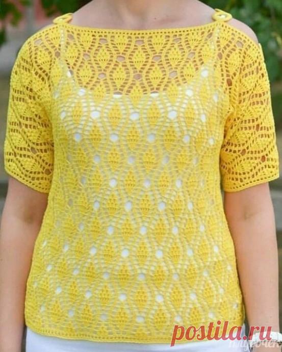 Нежная летняя блуза крючком