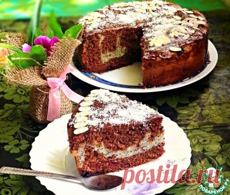 Шоколадно-вишневый пирог с творожно-маковой начинкой Кулинарный рецепт