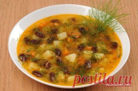 Фасолевый суп в микроволновке