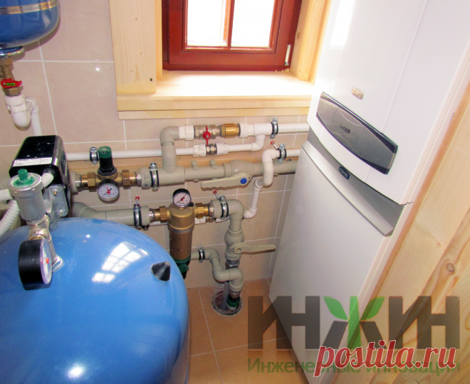 Монтаж расширительного бака и котла в котельной, фото 091