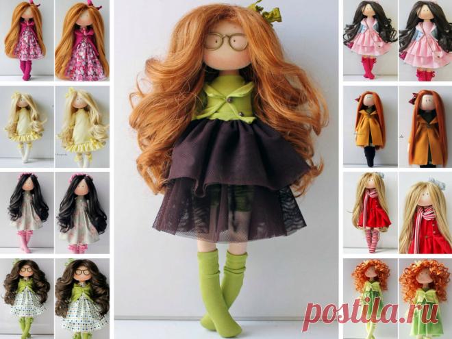 Tilda doll Rag doll Fabric doll Muñecas Green doll Poupée Art