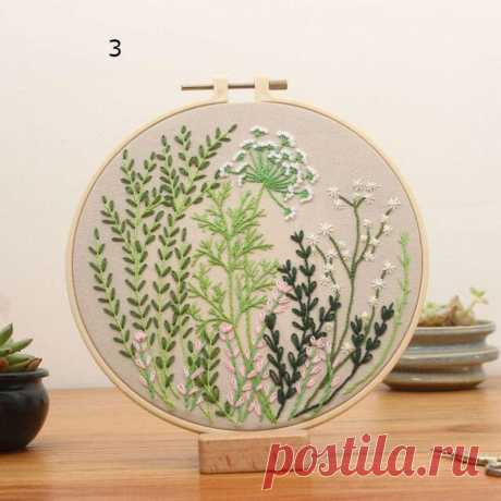 Hand Embroidery Botanical Needlepoint Kit DIY Craft Kit | Etsy