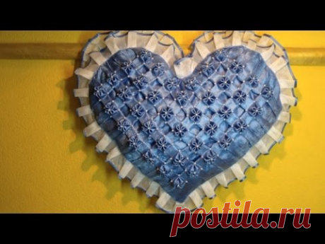 Буфы схемы и сборка, подушка Сердечко. - YouTube