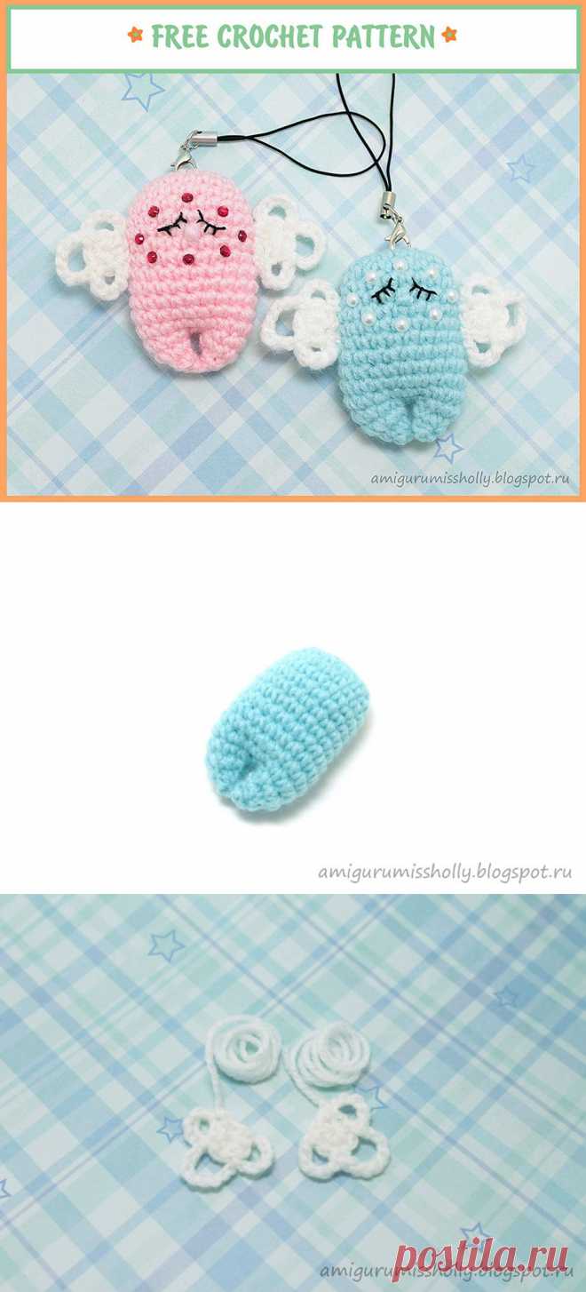 Ангелочек-брелок. Описание вязания крючком :: Amigurumi by Miss Holly