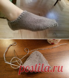 Следочки (и носки) спицами, связанные от мыска