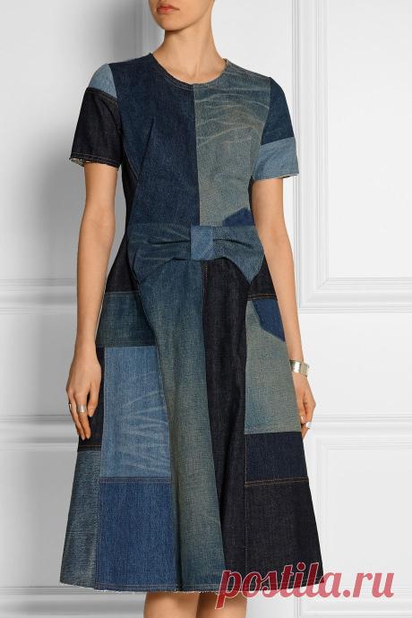 Junya Watanabe | Patchwork denim dress | NET-A-PORTER.COM