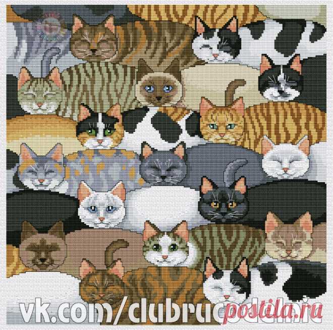 ВЫШИВКА-Kitty Kitty Pillow