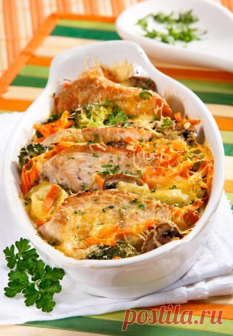 Филе индейки с овощами.