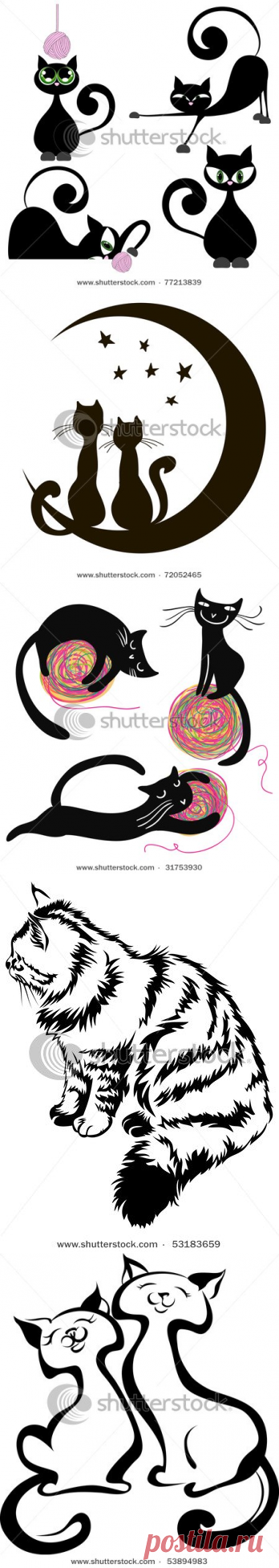 Трафареты кошек часть1,2,3,4,5.