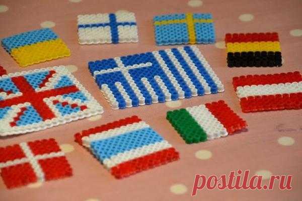 Учим флаги! Интересная идея делать флаги из термомозаики.
