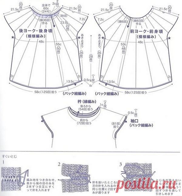 Схема вязания туники крючком