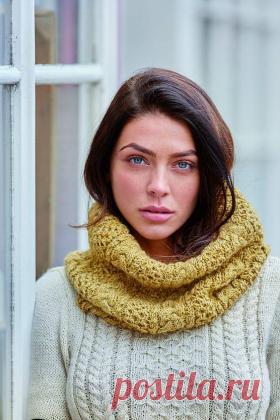 Снуд Аскхем Роскошная модель женского снуда, связанного из смесовой пряжи на основе шерсти спицами 4.5 мм. Снуд вяжется по кругу по приведенной...