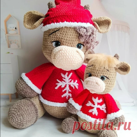 Бычок Сеня
Бесплатный мастер-класс от Ксении @mimiknittedtoys