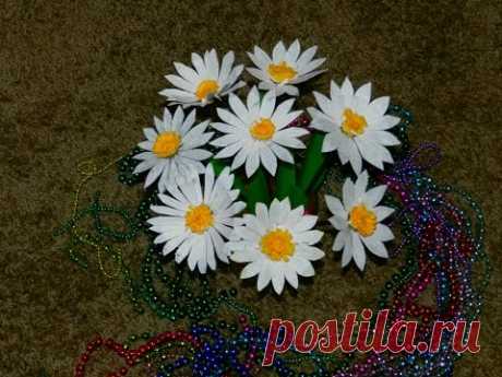 Recycled DIY: How to make DAISY flowers with waste plastic Carton?