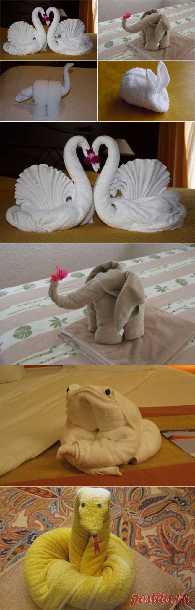 Потрясающие скульптуры из банных полотенец - Золотые руки