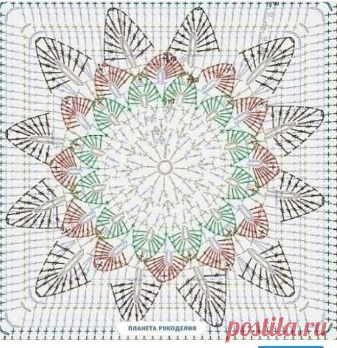 Объёмная салфетка крючком