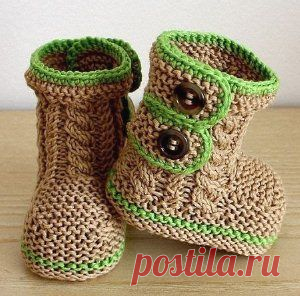Вязаные спицами сапожки - Семейный портал "Сказка"