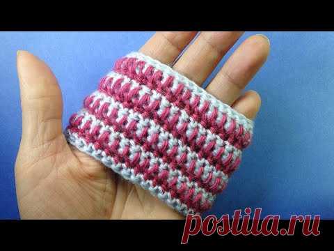 Необычный двухцветный узор по кругу
