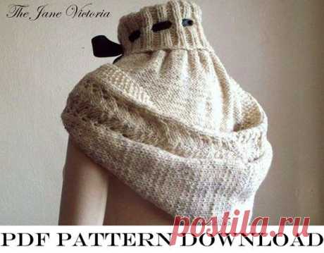 Hooded Cowl Knitting PATTERN Alasse Miriel PDF от TheJaneVictoria