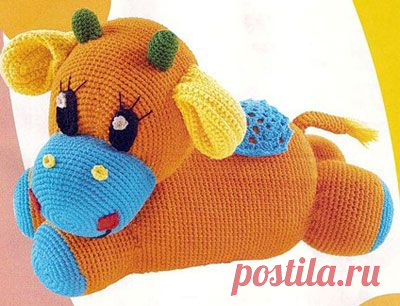 корова Мурка. Вязаная игрушка крючком. Мастер-класс