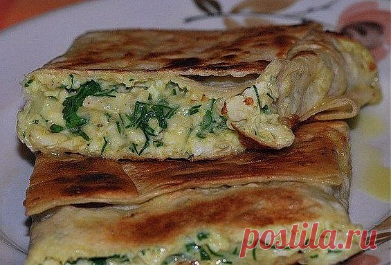 Конвертики из лаваша с курицей и зеленью | 8 Ложек