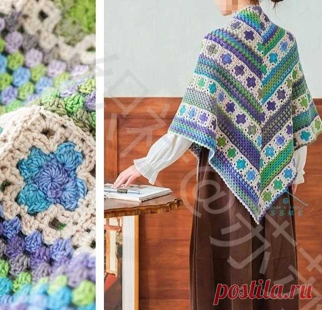 Интересная шаль крючком