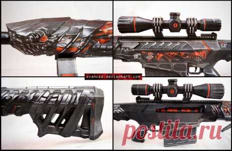 Crossfire Barrett Obsidian Beast VIP Papercraft 2 The VIP Barrett Obsidian Beast weapon from the game Crossfire What can I say,the Barrett is my favorite sniper rifle,but this black and red variant is way too awesome looking,so it was worth the ti...