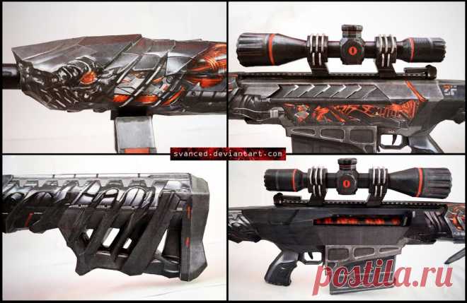 Crossfire Barrett Obsidian Beast VIP Papercraft 2 The VIP Barrett Obsidian Beast weapon from the game Crossfire What can I say,the Barrett is my favorite sniper rifle,but this black and red variant is way too awesome looking,so it was worth the ti...