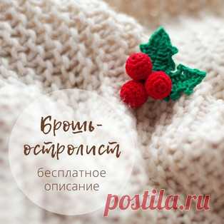Брошь остролист амигуруми. Схемы и описания для вязания игрушек крючком! Бесплатный мастер-класс от Марии @ma_ra_boo по вязанию броши в виде листьев остролиста с ягодами. Размер вязаной игрушки примерно 4,5-5 см. Для изгото…