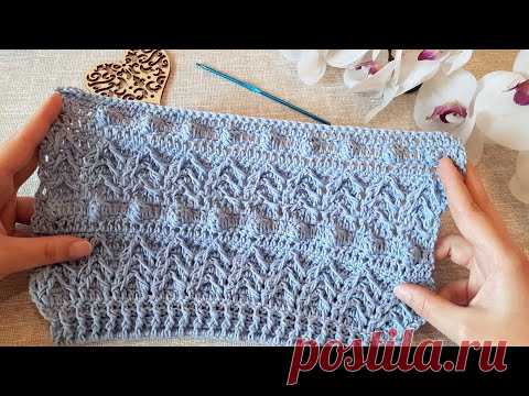Вяжем рельефный узор с попкорном крючком. Для свитера, кофты, кардигана, жакета и т.д. - YouTube