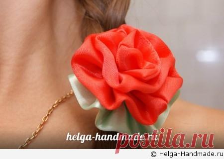 Легкий способ сделать цветок из атласной ленты своими руками, мастер-класс