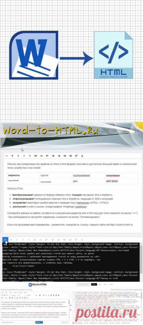 Конвертер Word документов в html онлайн