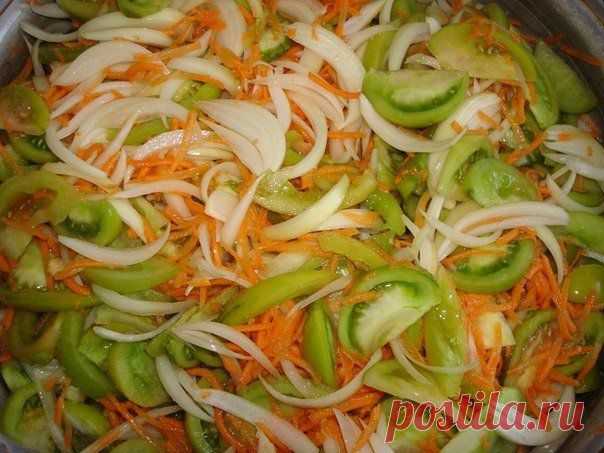 Новости
Салат из зеленых помидоров «Акварель». 

Салат получается очень вкусный и красивый за счет зеленого, красного и оранжевого цвета в банке. Украшение зимнего стола. На 4 кг зеленых помидоров 1 кг лука, 1 кг моркови, 1 кг красного сладкого болгарского перца.