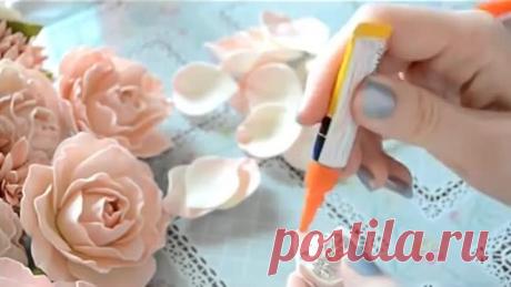 Нежная роза из фоамирана мастер класс _ Foam tutorial