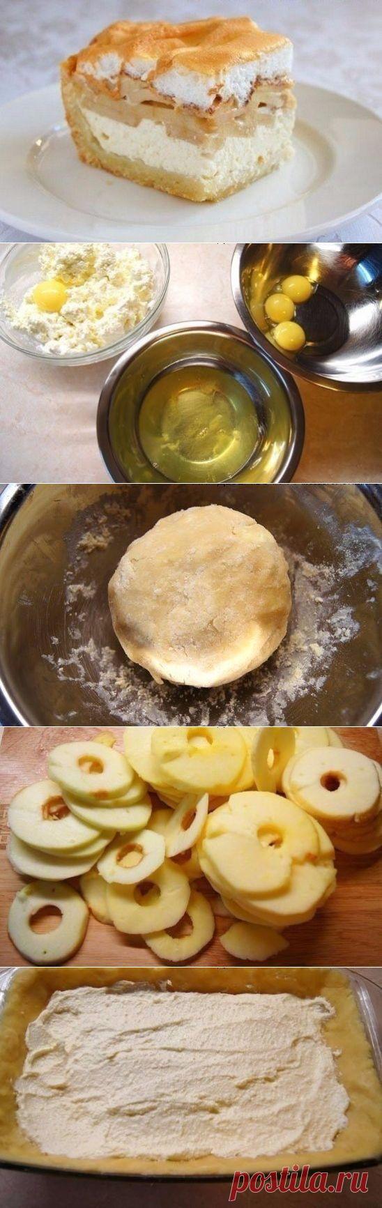 Как приготовить творожно-яблочный пирог. - рецепт, ингридиенты и фотографии