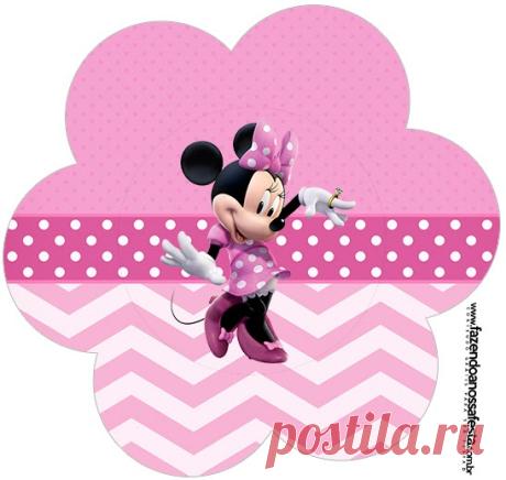 Coqueta Minnie en Rosa: Wrappers y Toppers para Cupcakes para Imprimir Gratis. Ideas y recursos de calidad, gratuitos y fáciles de hacer para fiestas y celebraciones.