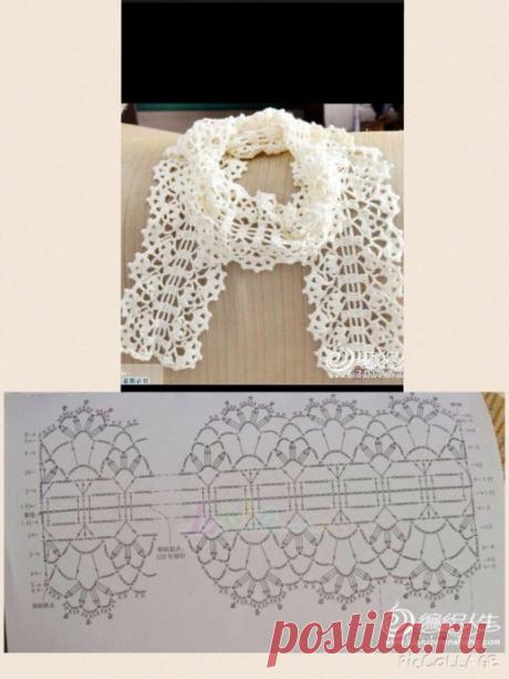 Ажурный шарфик крючком