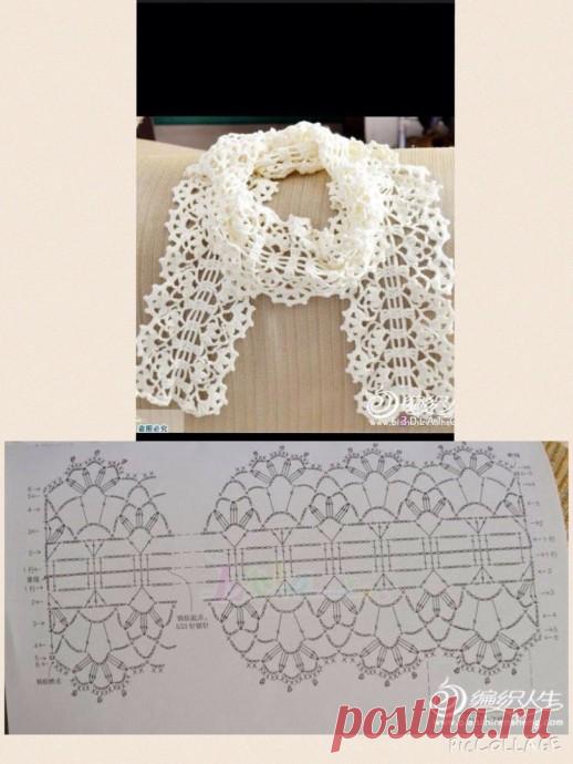 Ажурный шарфик крючком