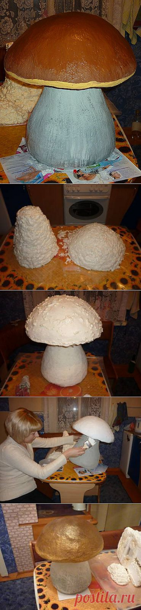 Грибы для дачи из монтажной пены.