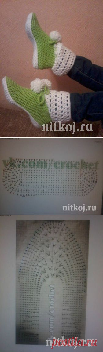 Домашние сапожки крючком » Ниткой - вязаные вещи для вашего дома, вязание крючком, вязание спицами, схемы вязания