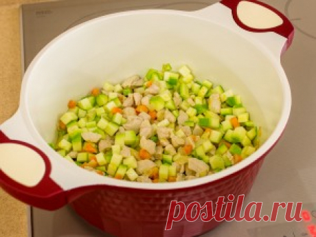 Овощной суп с макаронами и куриным филе