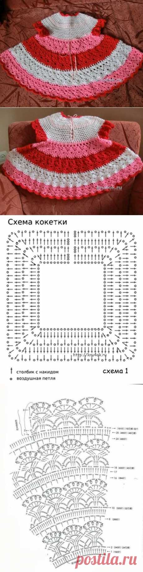 Вязаное крючком платье для девочки — работа Натальи - вязание крючком на kru4ok.ru