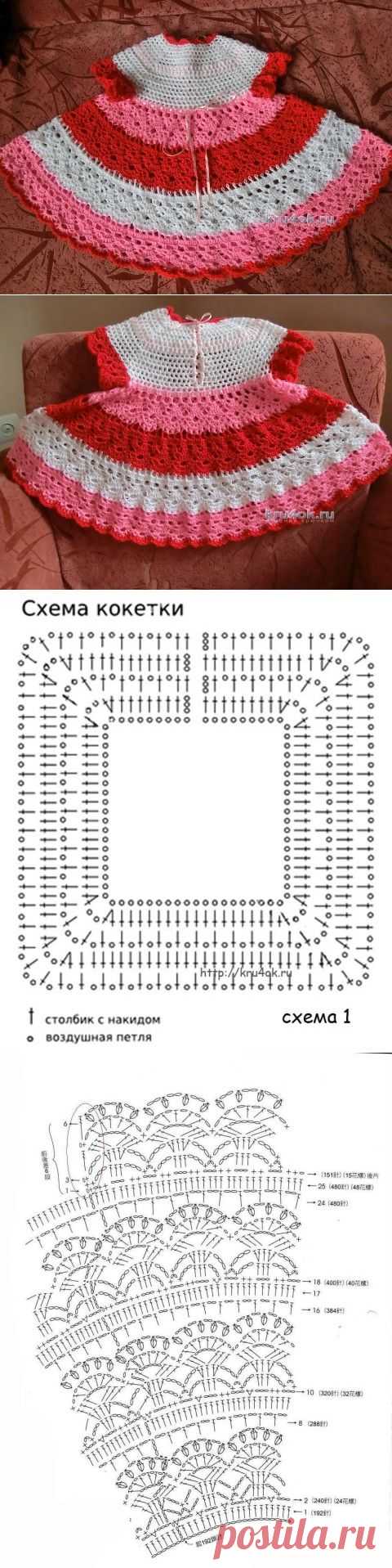 Вязаное крючком платье для девочки — работа Натальи - вязание крючком на kru4ok.ru