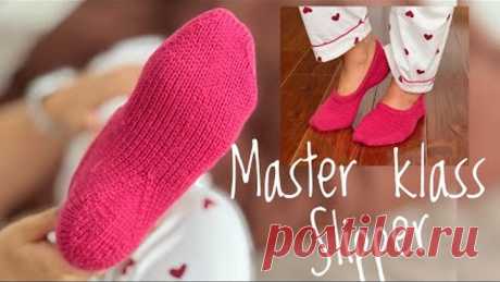 ПРОСТАЯ МОДЕЛЬ СЛЕДКОВ СПИЦАМИ для начинающих. Подробный мастер класс. Knitting socks.