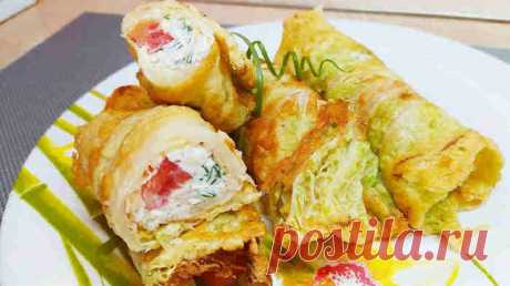 Рулетики из пекинской капусты с начинкой