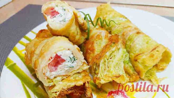 Рулетики из пекинской капусты с начинкой